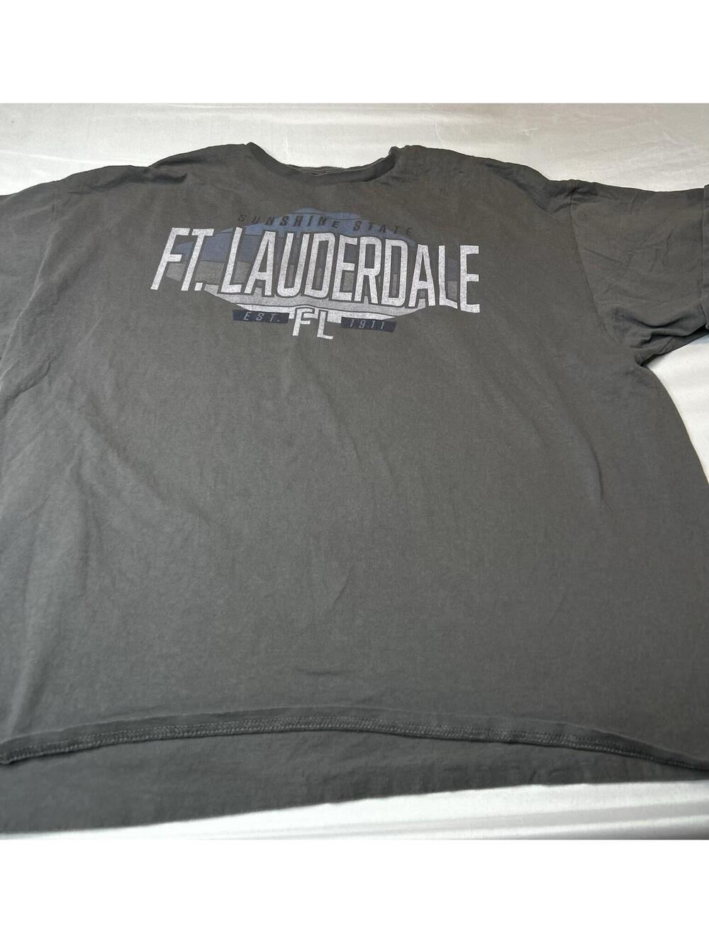 Ft Lauderdale FL T-Shirt Mens 2XL Gray Sunshine State 1911 Distressed